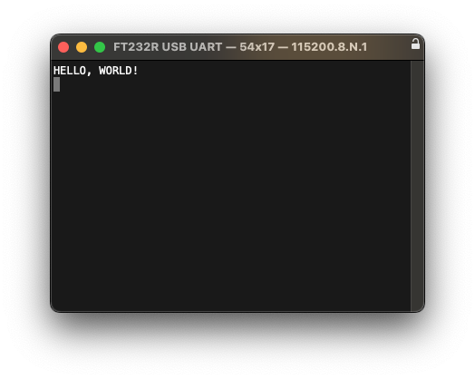 hello world printed on screen