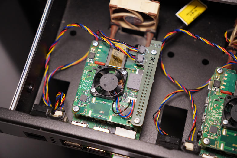 RPi with several hats in a racknex UM-SBC-209 case